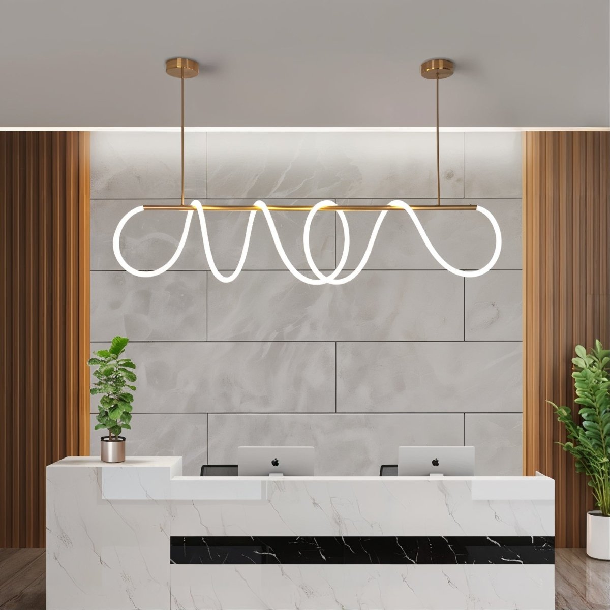 Modern LED Pendant Light Curved Silicone Rope Design - Product detail 4