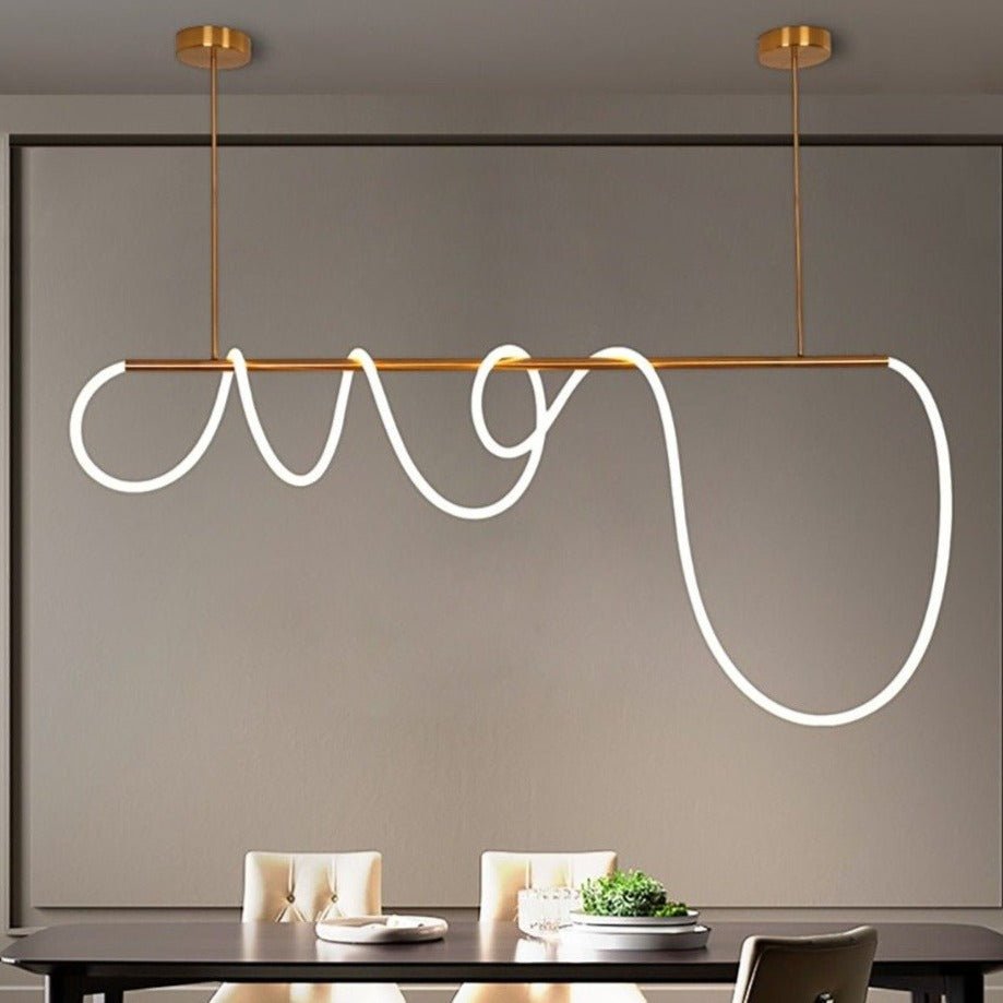 Modern LED Pendant Light Curved Silicone Rope Design - Product detail 8