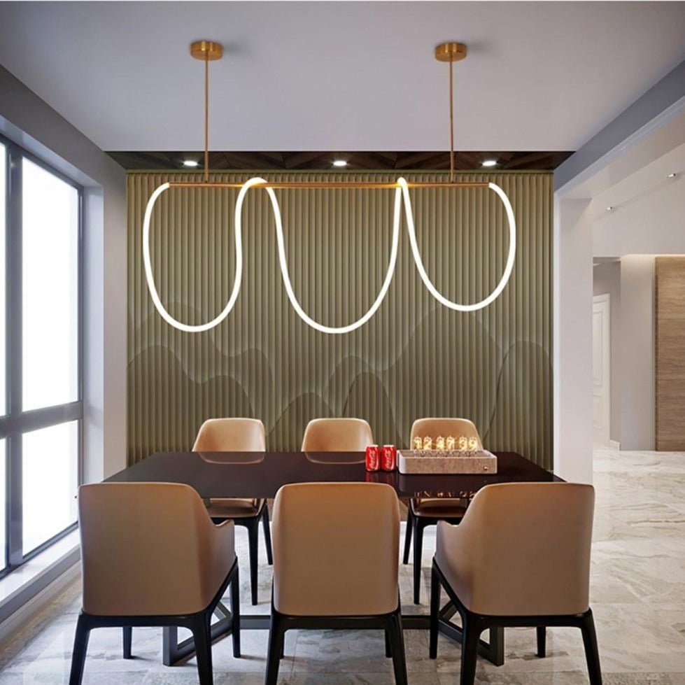 Modern LED Pendant Light Curved Silicone Rope Design - Product detail 5