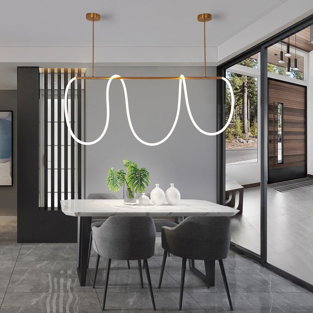 Modern LED Pendant Light Curved Silicone Rope Design - Product detail 7
