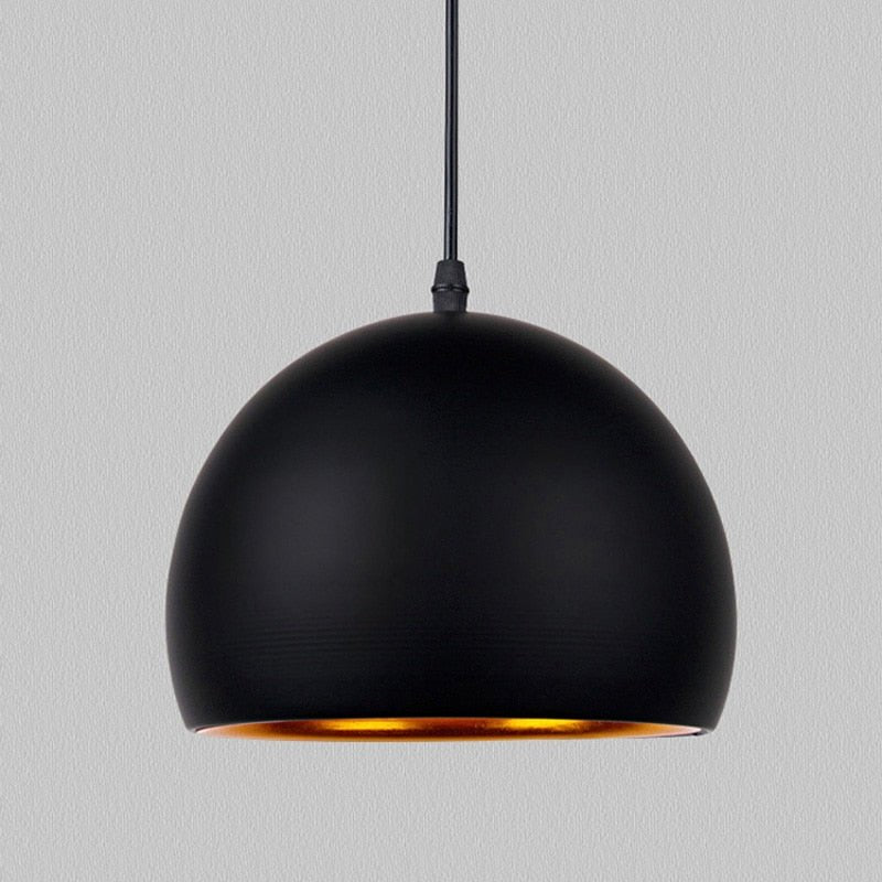 Modern Dome Pendant Light Matte Black Aluminum Design - Product detail 4