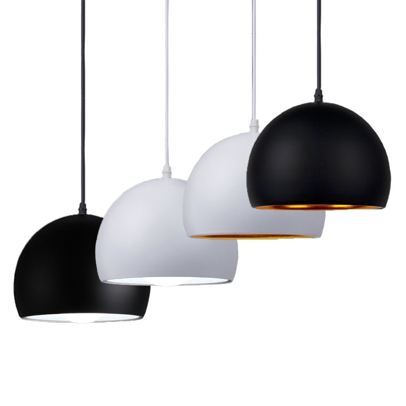 Modern Dome Pendant Light Matte Black Aluminum Design - Product detail 5