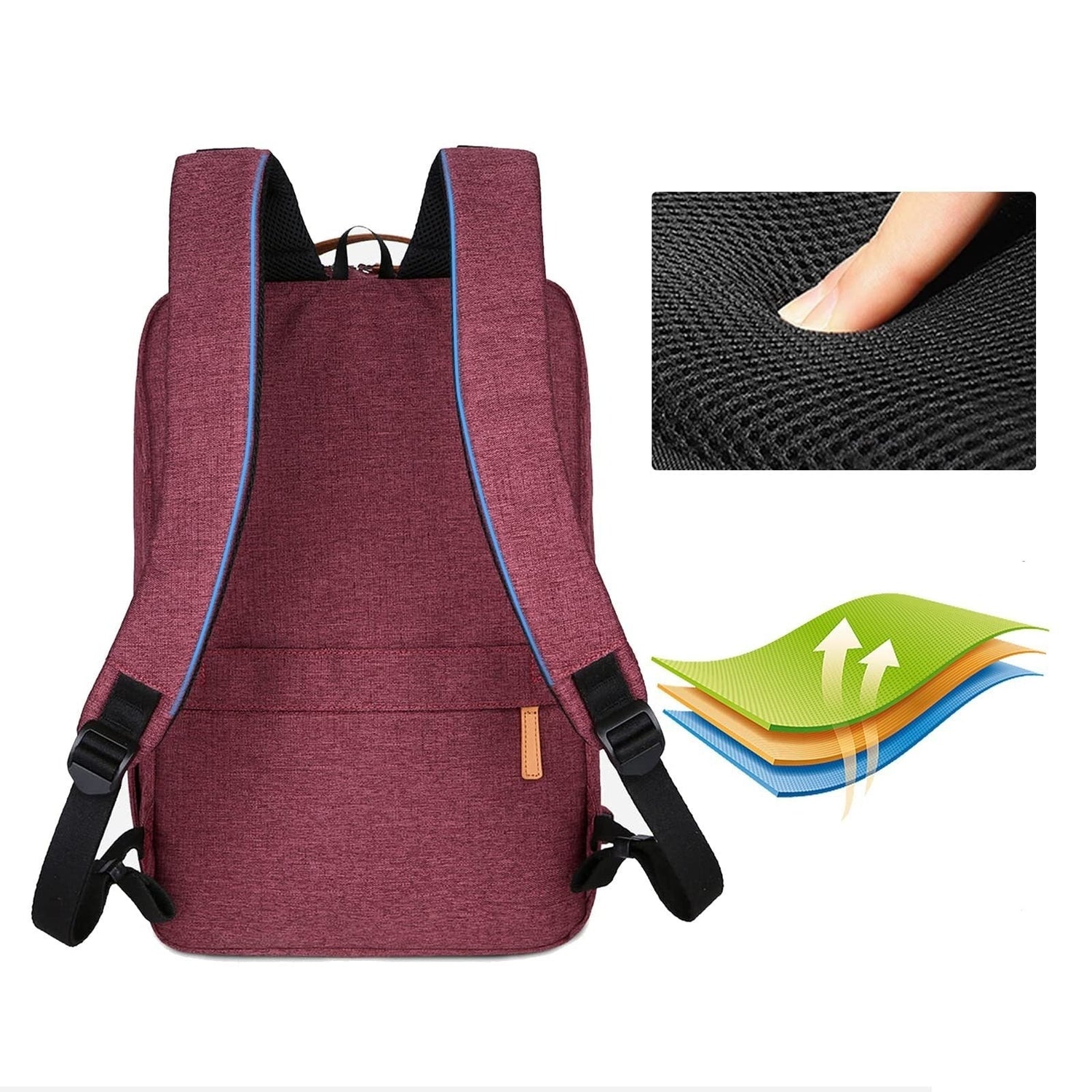 Professional Laptop Backpack  Water-Resistant Canvas With Leather Trim - Product example