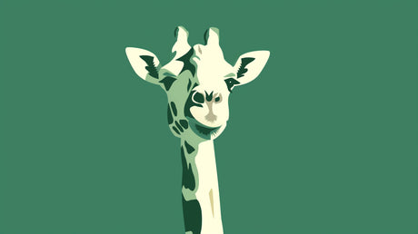 Green Safari Giraffe Wallpaper design file showing full pattern and soft color tones