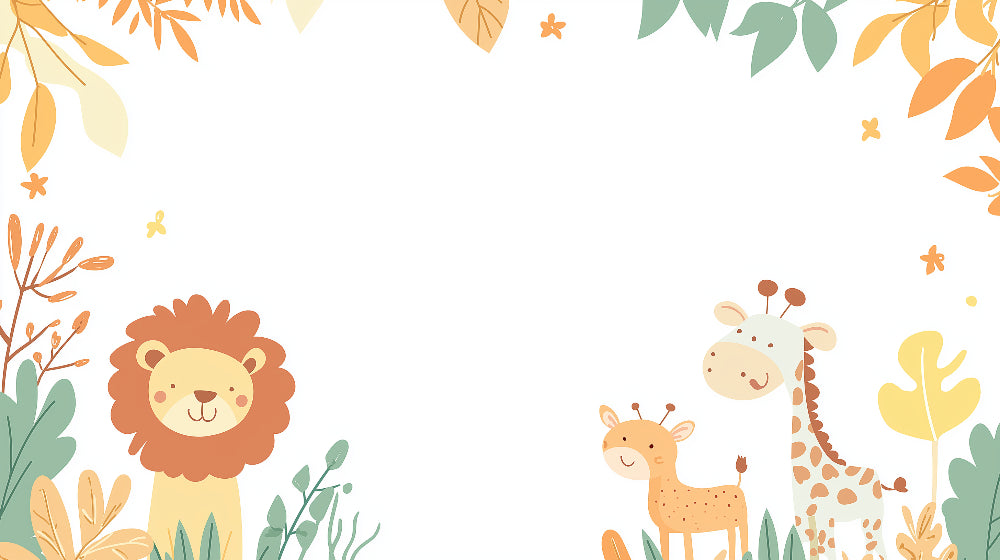 Safari animals design file showing detailed lion and giraffe pattern with botanical elements