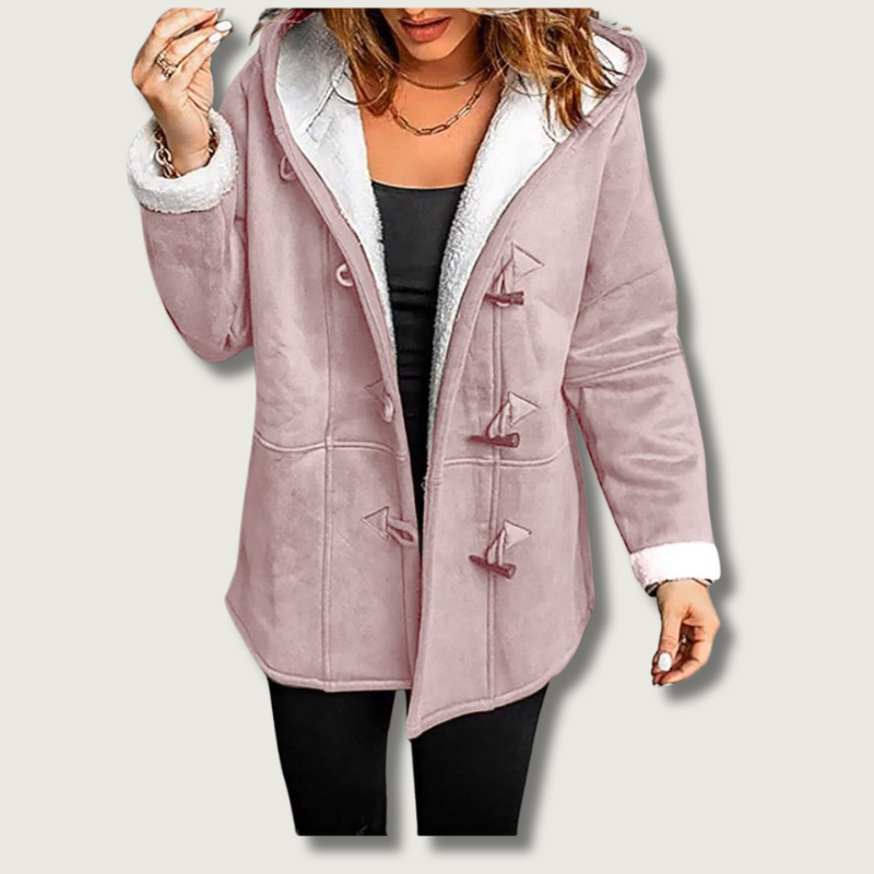 Fleece Lined Winter Coat Hooded Toggle Duffle Design - Product showcase