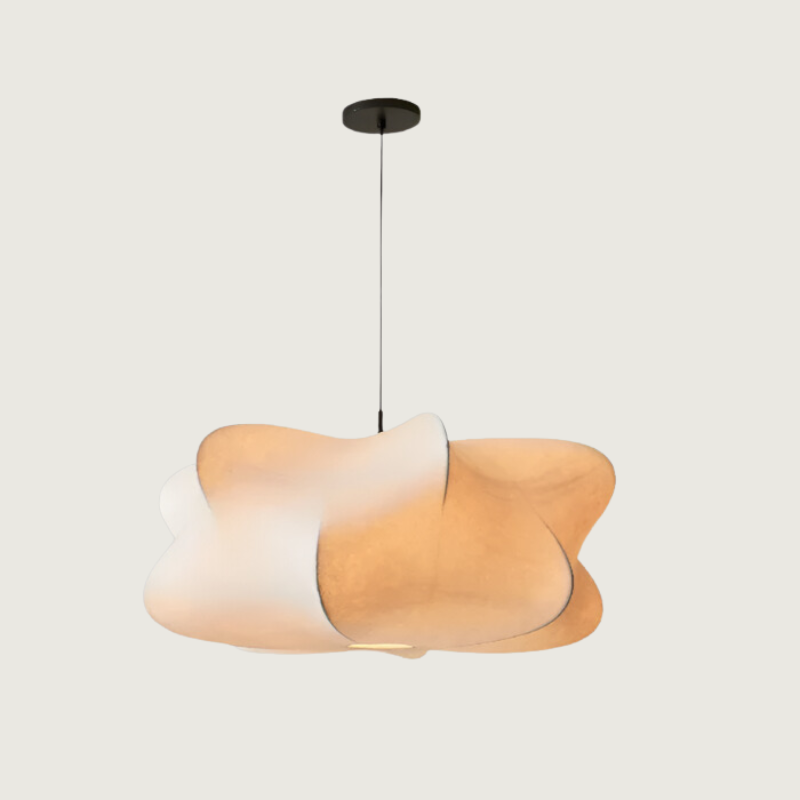 Japanese Pendant Light  Organic Silk Wave Design - Product showcase