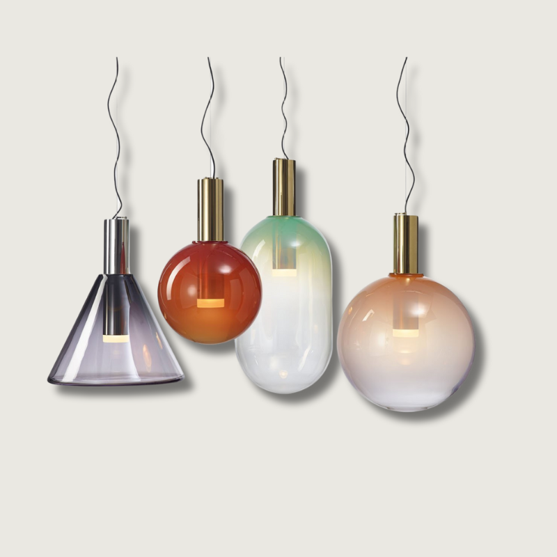 Modern Glass Pendant Light Gradient Color Collection - Product showcase