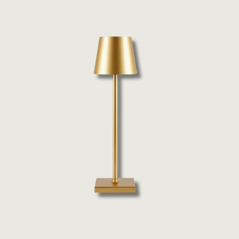 Modern Table Lamp Brushed Gold Metal Design - Product showcase