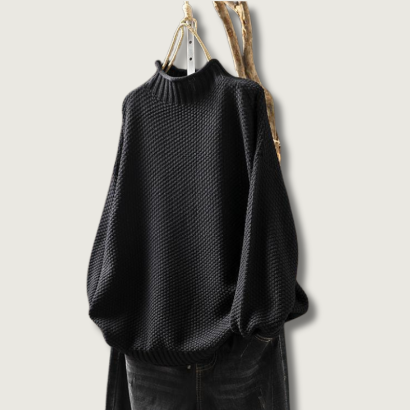 Wool Cotton Jumper  Textured Knit Design - Product showcase