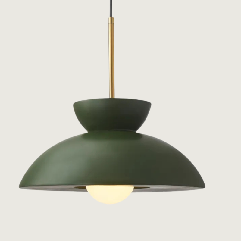 Modern Dome Pendant Light Green Metal Scandinavian Design - Product showcase
