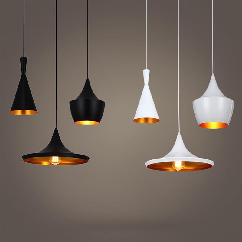Modern Pendant Light White Aluminum Cone Design - Detailed view