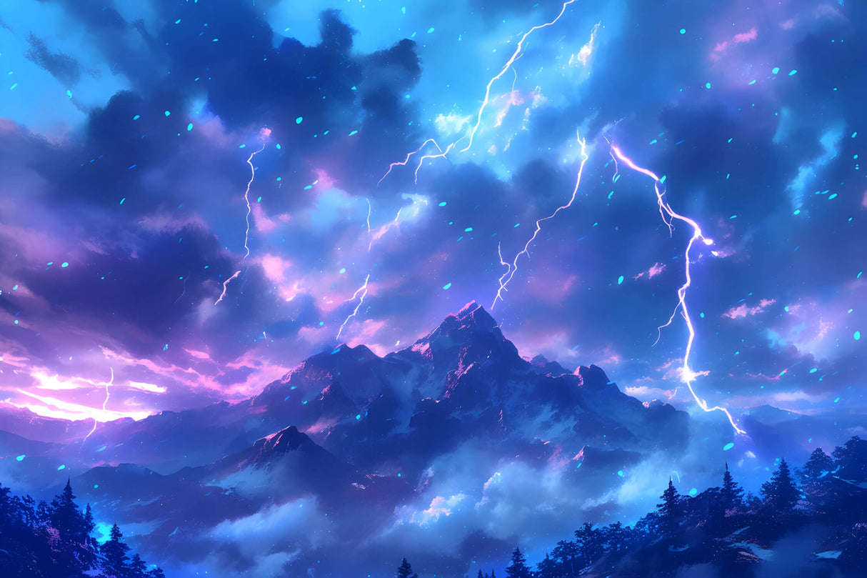 Lightning storm wallpaper design file showing detailed electric bolts and dramatic cloud formation