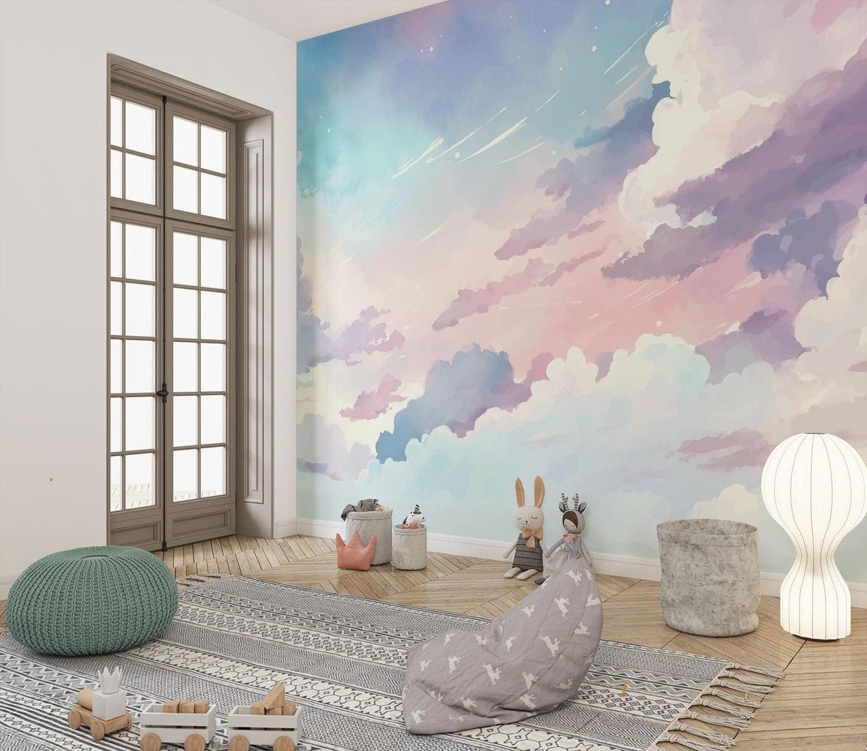Night sky wallpaper with stars perfect for a relaxing bedroom atmosphere