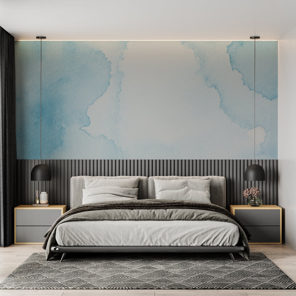 Cloud wallpaper design making home office feel open and inspiring