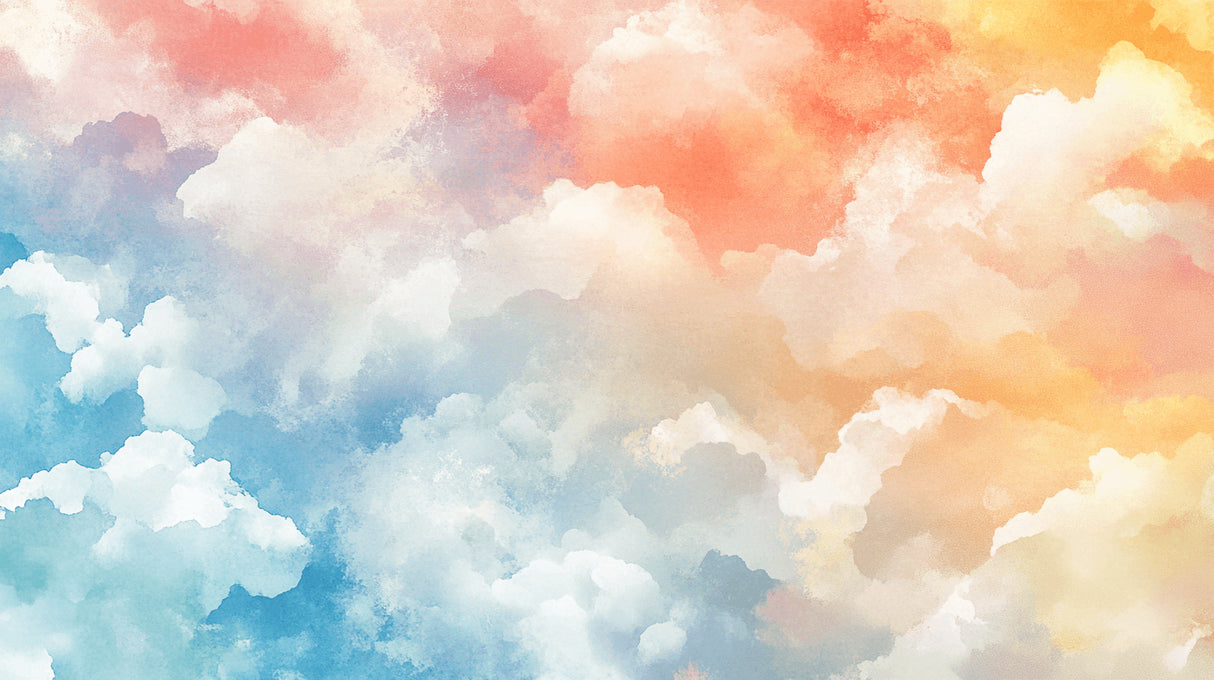 Watercolor sunset cloud design file showing full pattern and color detail