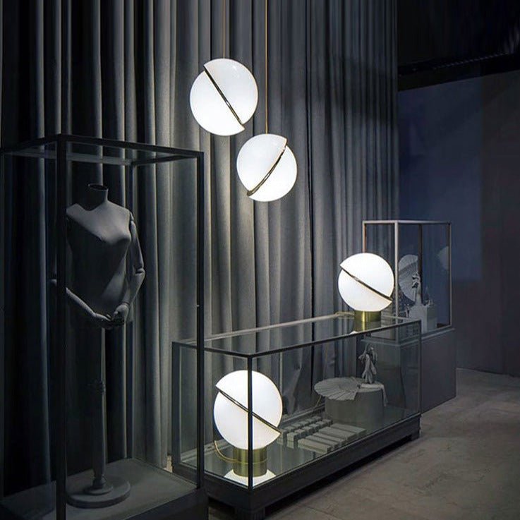 Modern Pendant Light Spherical White Globe Design - Product example