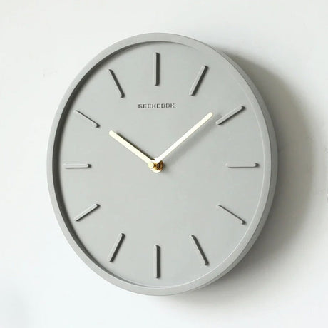 Minimalist Wall Clock  Sculptural Grey Design - Product showcase
