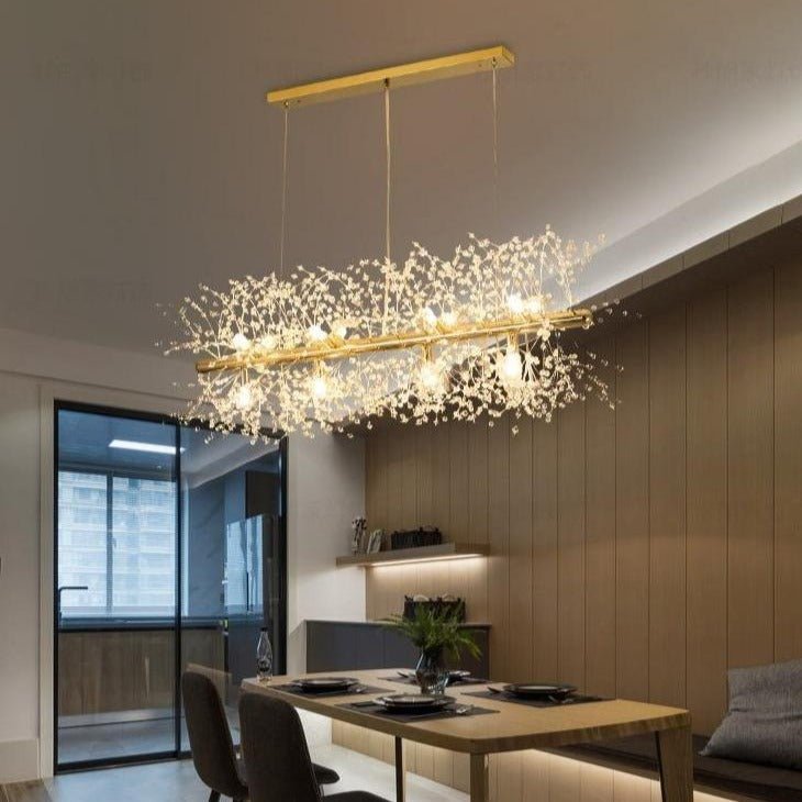 Crystal Snowflake Chandelier Gold Linear Suspension Light - Product detail 6