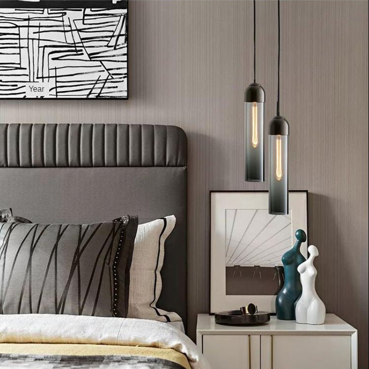 Modern Glass Pendant Light Cylindrical Tube Design - Product detail 5