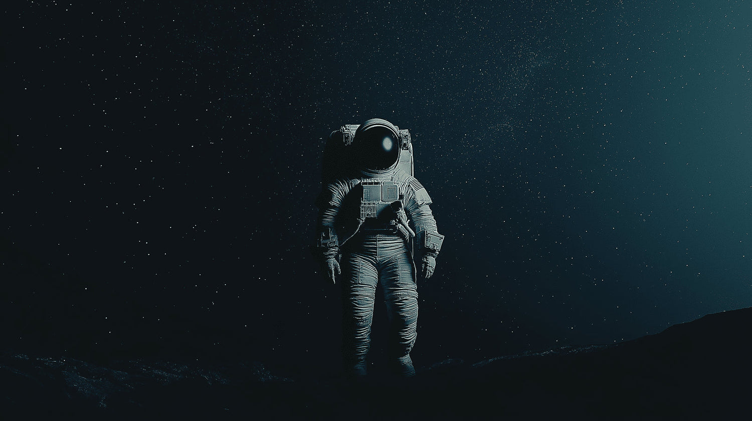 Space exploration wallpaper design file showing detailed astronaut against infinite starry universe