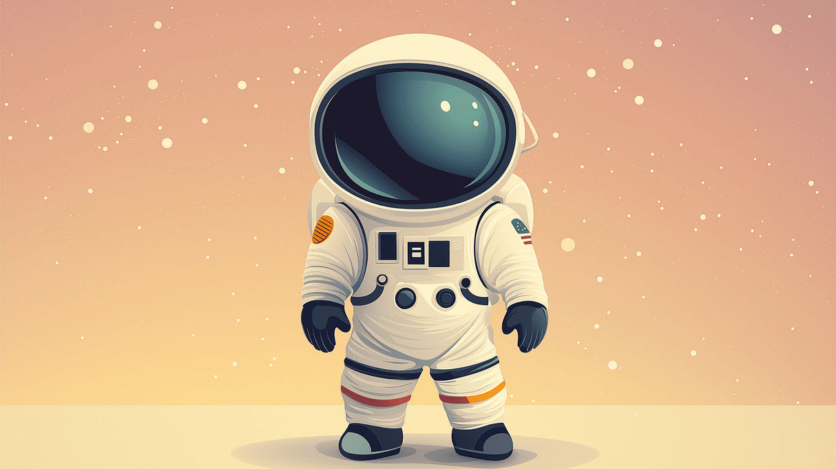 Cartoon astronaut space wallpaper design file with detailed starry background pattern