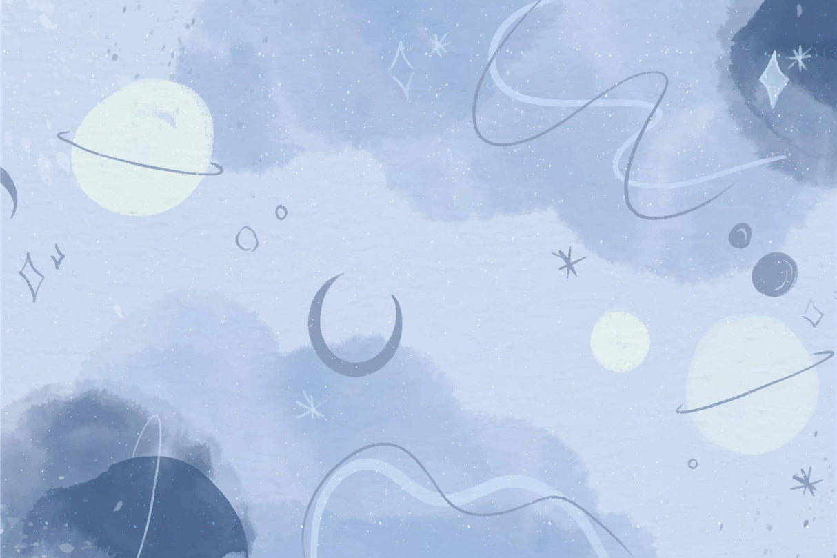 Space wallpaper design file showing detailed moon and stars pattern on misty night sky background