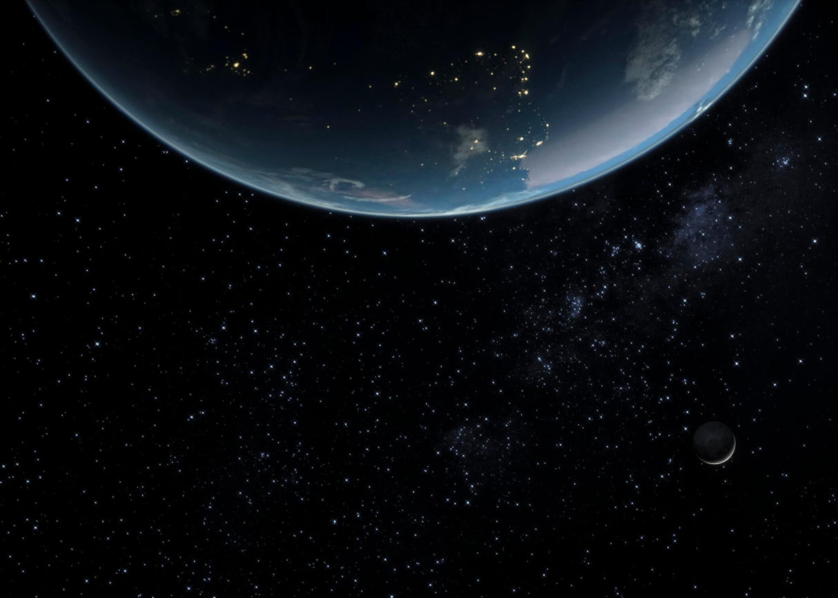 Space wallpaper design file showing detailed Earth view with starry galaxy pattern