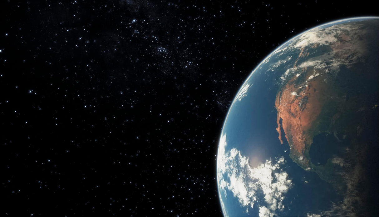 Design file of Earth view space wallpaper showing detailed star pattern and planet texture