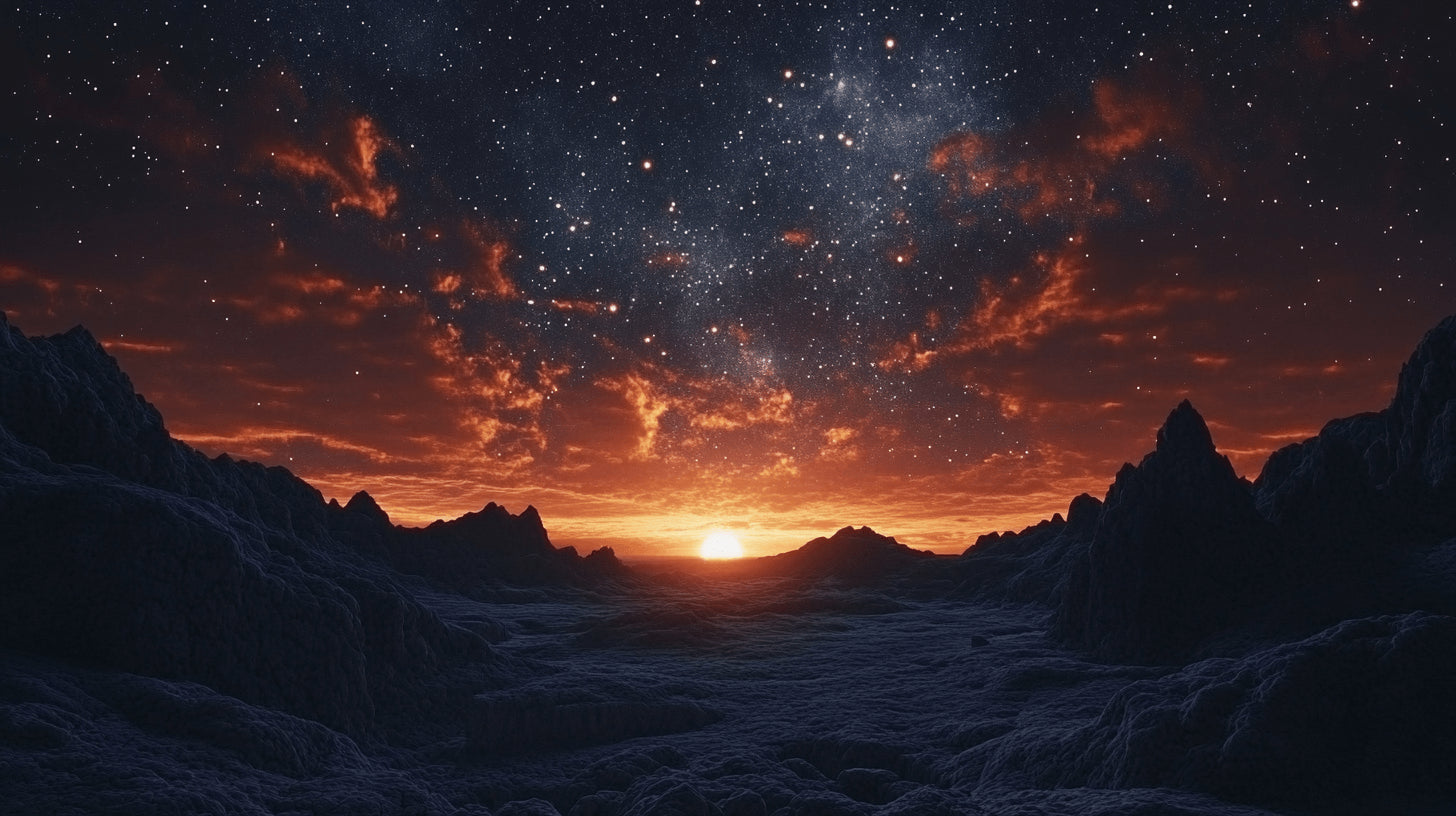 Space galaxy wallpaper design file showing detailed sunset and star pattern
