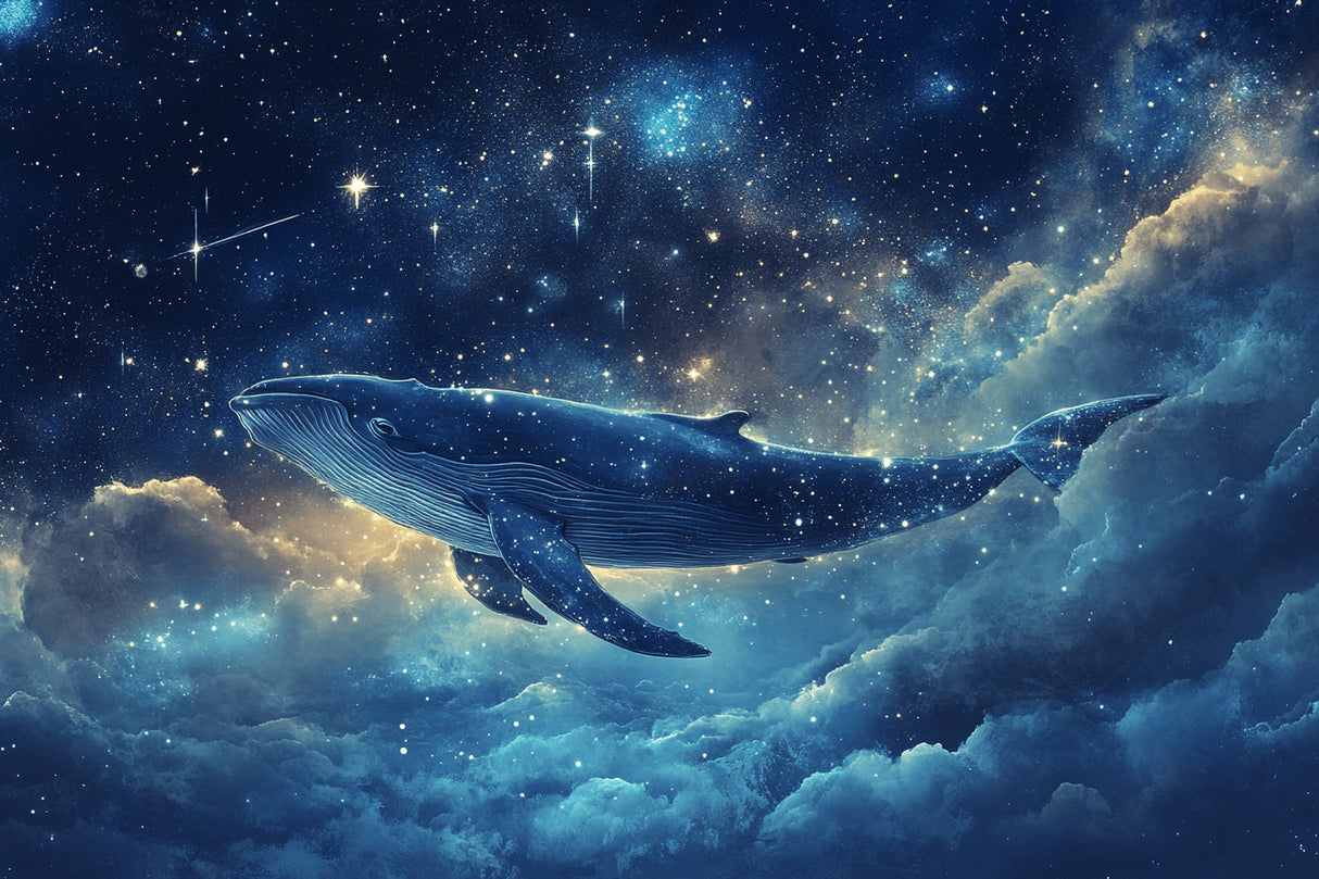 Celestial whale wallpaper design file showing detailed starry pattern and marine elements