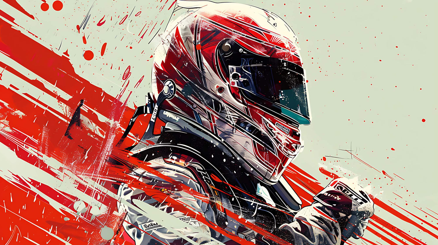 Racing helmet wallpaper design file showing detailed pattern and rich color palette