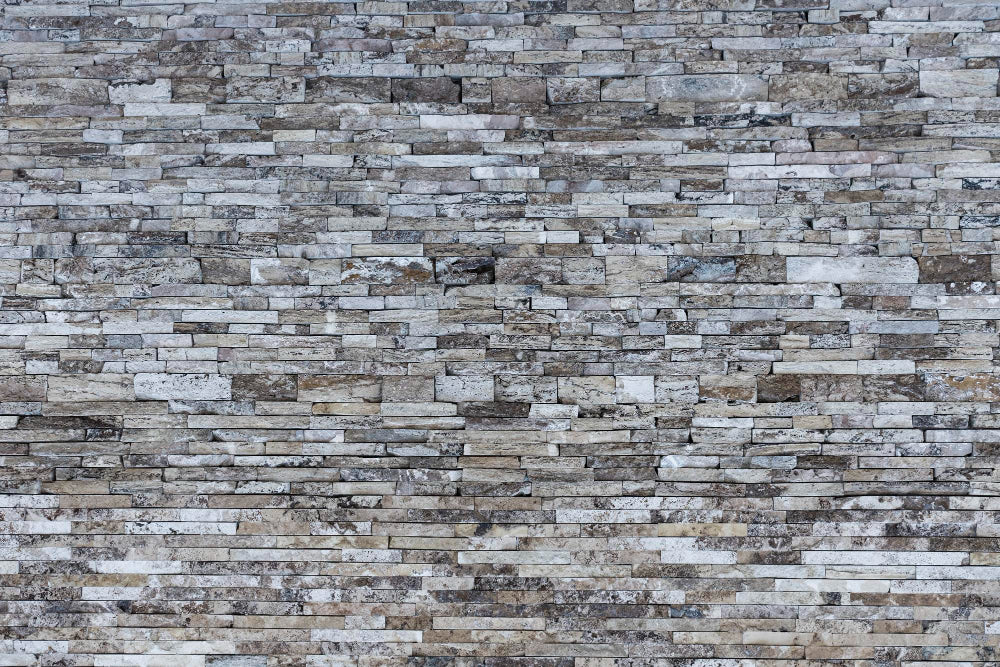 Stone wall mural design file showing detailed grey texture pattern and 3D effect