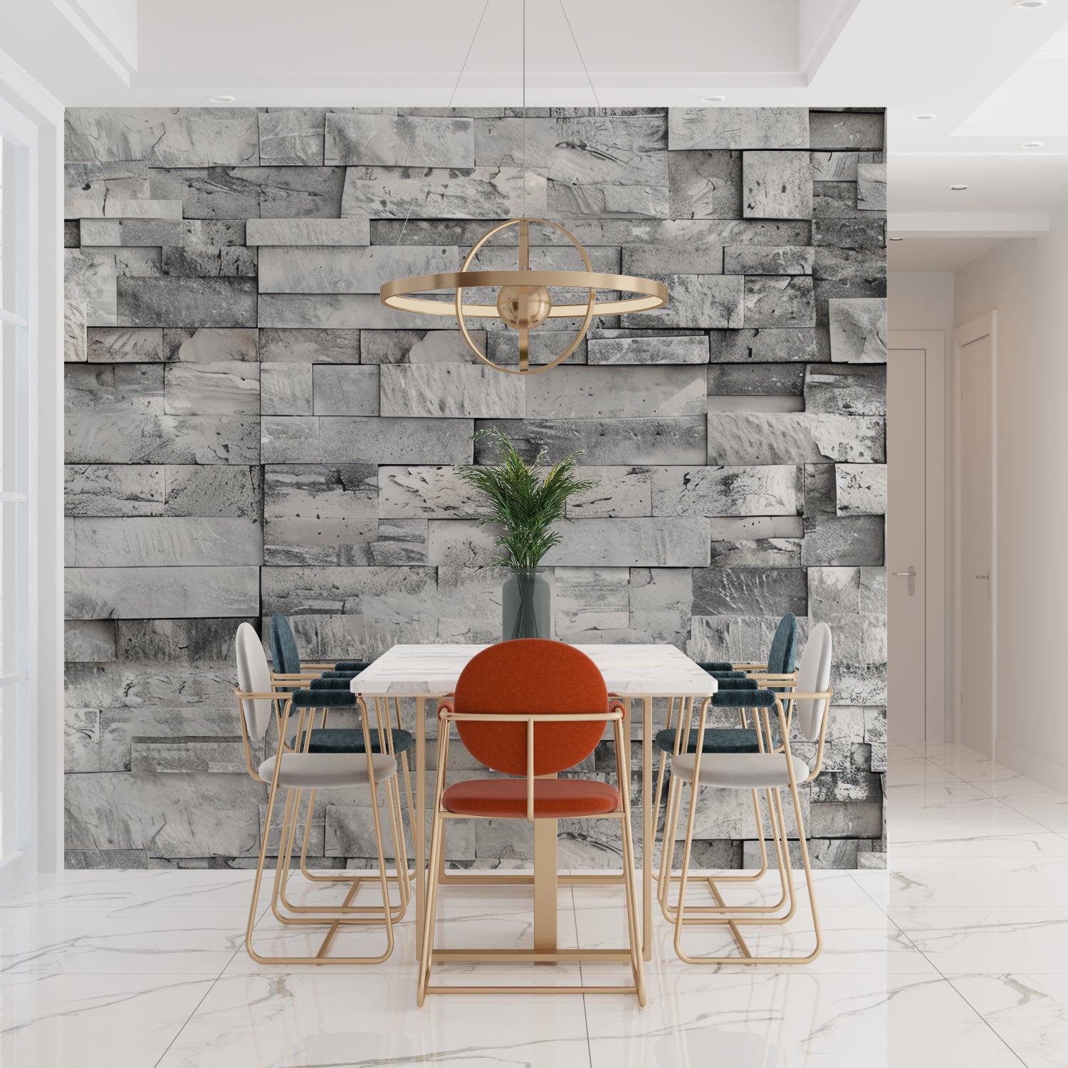 Modern stone pattern making a statement in an urban loft space