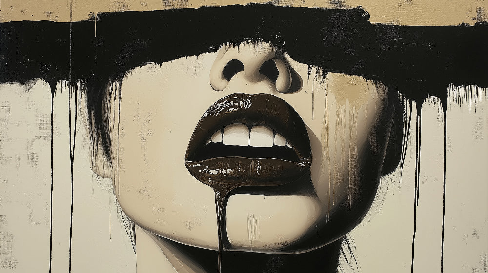 Black and beige dripping paint design file showing detailed street art pattern and texture