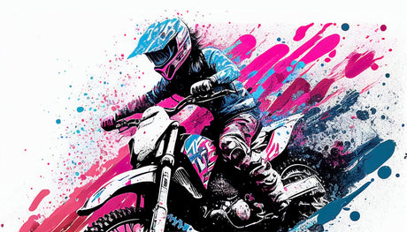 Street art motocross design file showing detailed graffiti pattern and color splashes