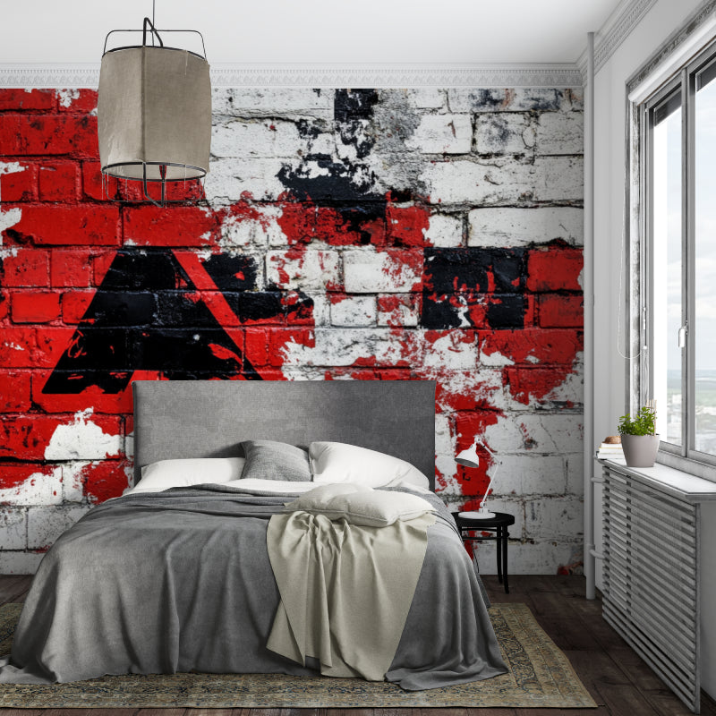 Modern graffiti wall mural in gaming room showcasing urban street art style