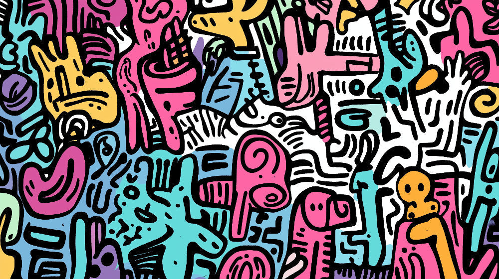 Street art graffiti wallpaper design file showing vibrant color pattern and artistic details