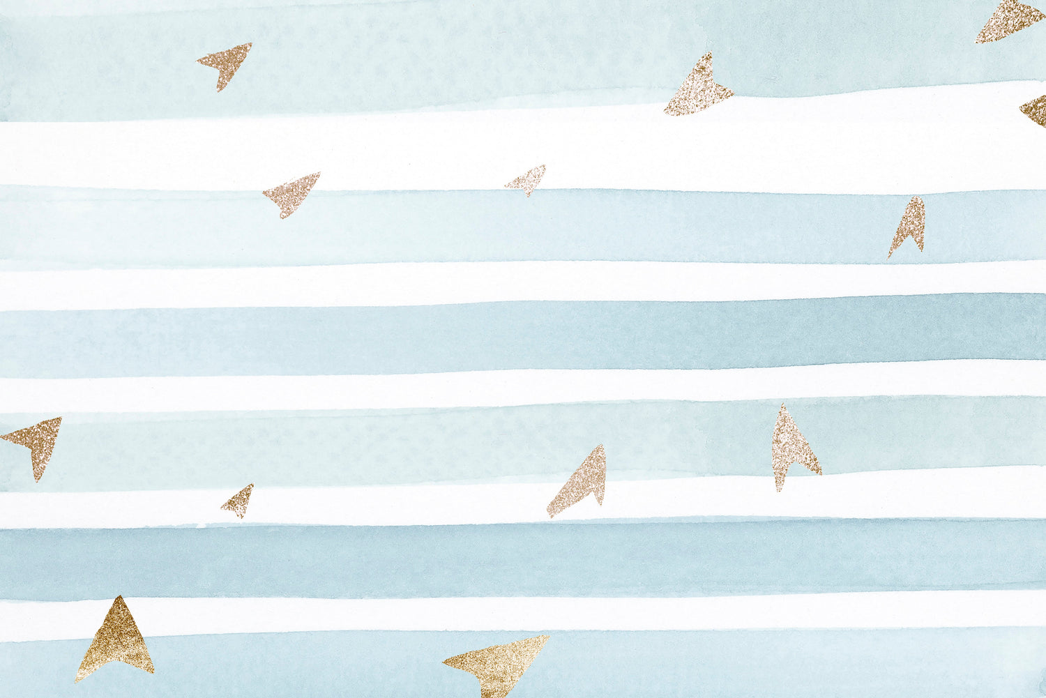 Design file of blue and white striped pattern with delicate gold paper planes