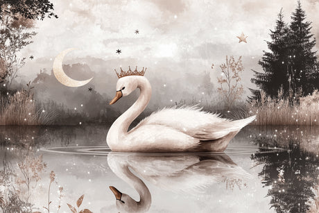 Swan Princess design file showing detailed crown pattern and moonlit water scene