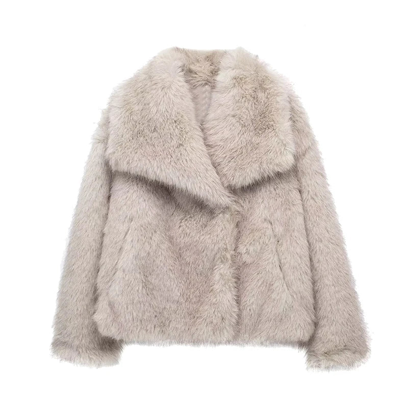 Luxury Faux Fur Jacket Eco-Friendly Vegan Design - Product detail 5