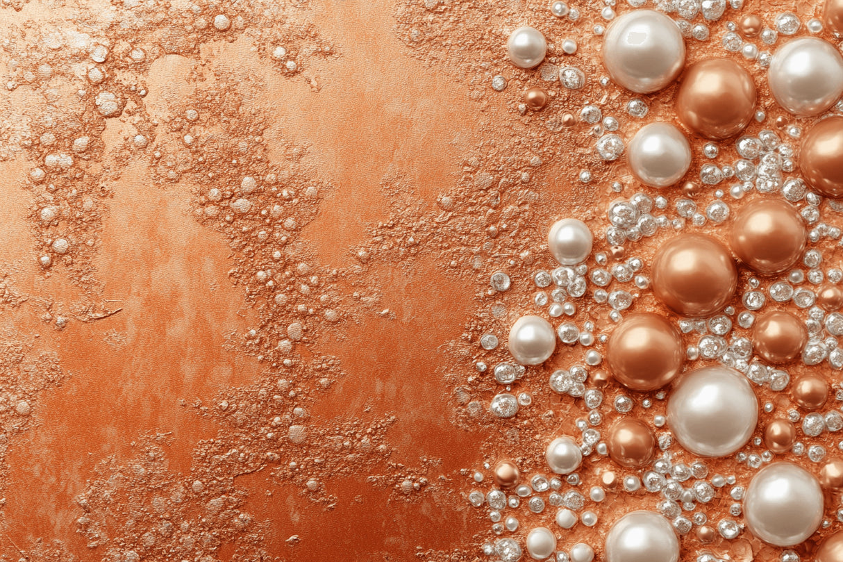 Terracotta wallpaper design file showing pearl bubble pattern and texture details