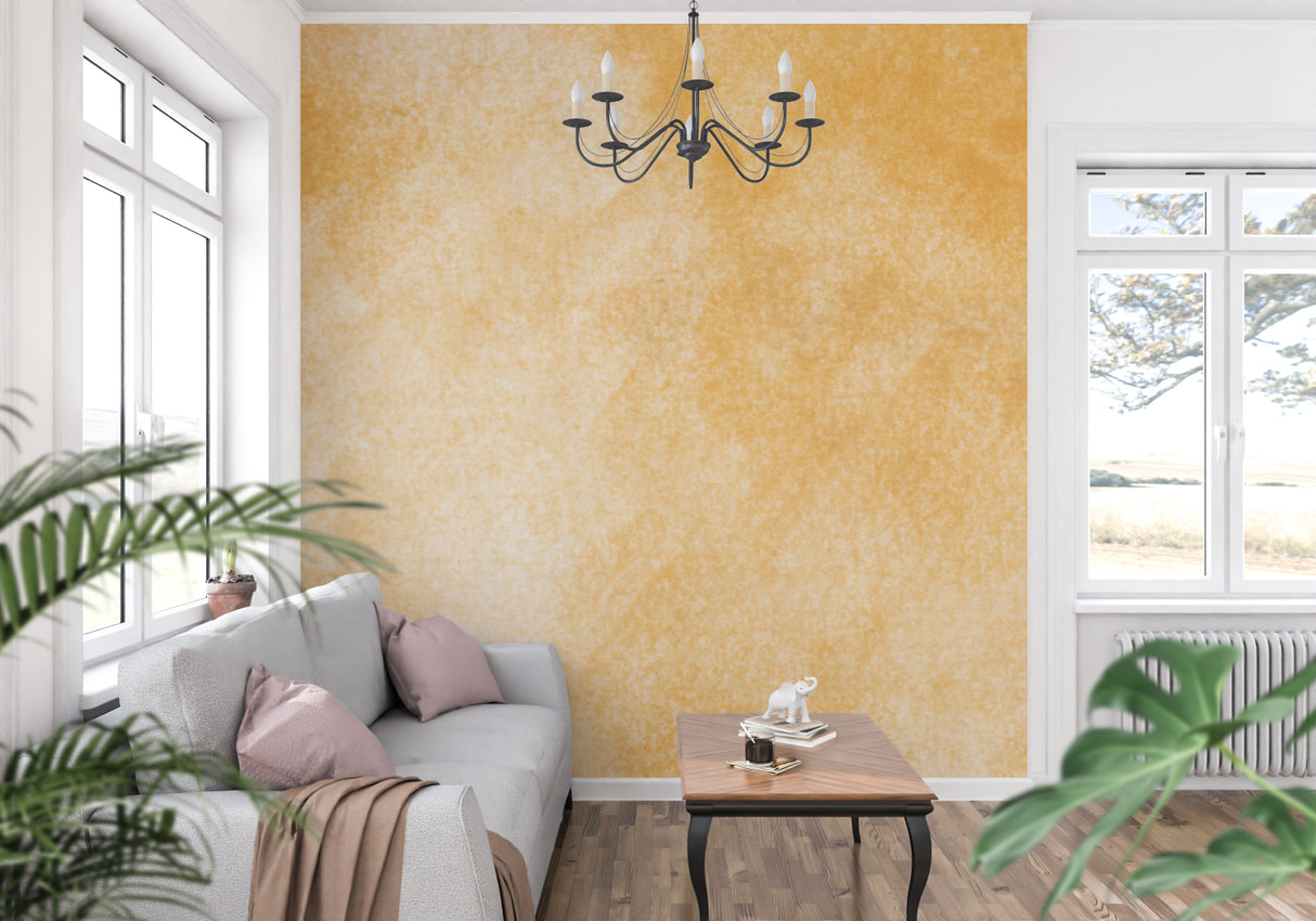 Textured terracotta wall design in dining room with natural light