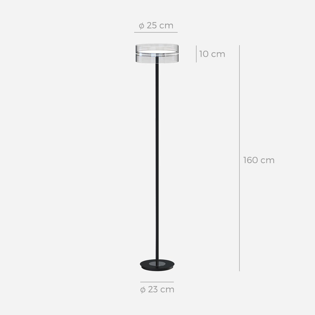 Modern LED Floor Lamp Glass Disc Shade with Metal Stand - Product detail 6