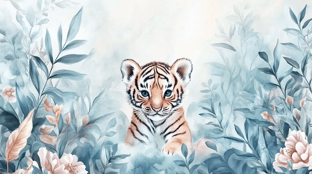 Baby Tiger in Enchanted Forest design file showing detailed pattern and soft color palette
