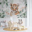 Baby Tiger Cub wallpaper in a modern nursery with white furniture and natural light