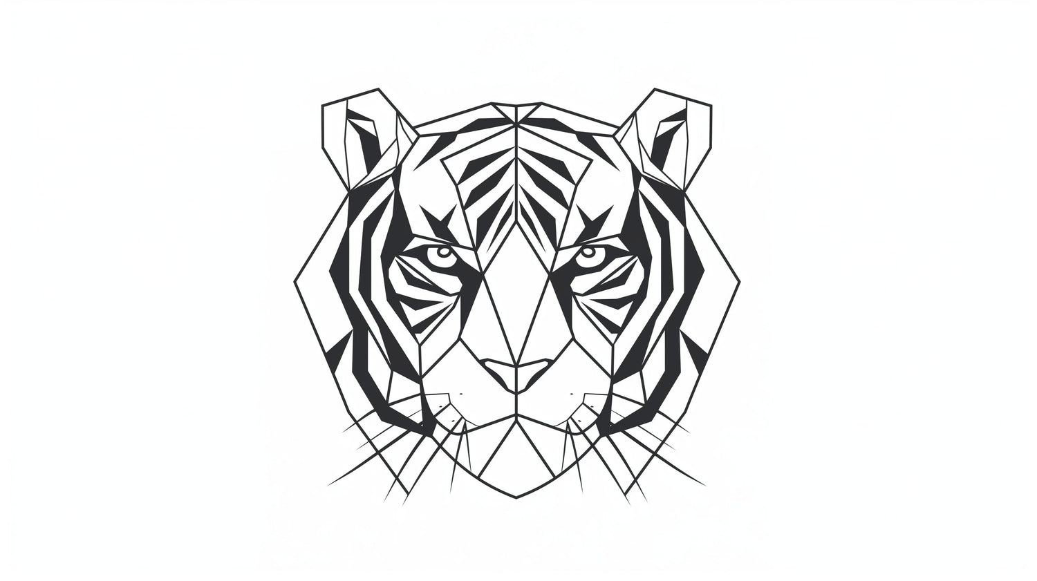 Geometric tiger pattern design file showing detailed black and white angular shapes