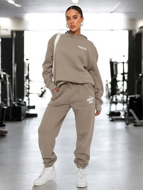 Womens Lounge Set  Pink Cotton Blend Hoodie and Joggers - Product detail 15