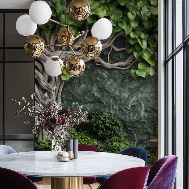 3D tree design transforming home office with natural elements