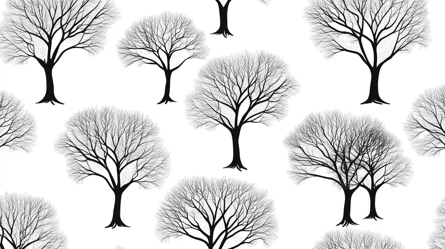 Black and white tree design file showing intricate branch pattern detail